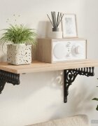 vidaXL Стенни рафтове 12 бр. Черно 275 x 23 x 4 см Стомана
