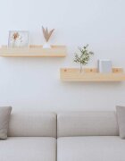 vidaXL Стенни рафтове 2 бр 50x12x9 см масивно борово дърво