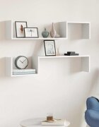 vidaXL Стенни рафтове 2 бр бели 100x15x20 см инженерно дърво