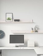 vidaXL Стенни рафтове 2 бр бели 110x11x9 см масивно борово дърво