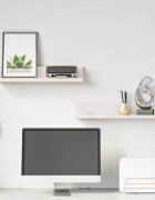 vidaXL Стенни рафтове 2 бр бели 50x11x9 см масивно борово дърво