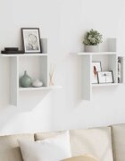 vidaXL Стенни рафтове 2 бр бели 50x12x50 см инженерно дърво