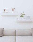 vidaXL Стенни рафтове 2 бр бели 50x12x9 см масивно борово дърво