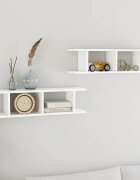 vidaXL Стенни рафтове 2 бр бели 75x18x20 см инженерно дърво
