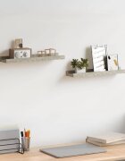 vidaXL Стенни рафтове 2 бр бетонно сиви 40x9x3 см