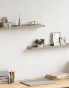 vidaXL Стенни рафтове 2 бр бетонно сиви 60x9x3 см