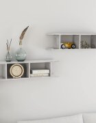 vidaXL Стенни рафтове 2 бр бетонно сиви 75x18x20см инженерно дърво