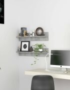 vidaXL Стенни рафтове 2 бр бетонно сиви 80x115x18 см инженерно дърво