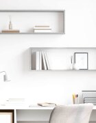 vidaXL Стенни рафтове 2 бр бетонно сиви 80x15x265 см инженерно дърво
