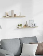 vidaXL Стенни рафтове 2 бр бяло и сонома дъб 60x9x3 см