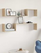vidaXL Стенни рафтове 2 бр дъб сонома 100x15x20 см инженерно дърво