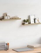 vidaXL Стенни рафтове 2 бр. дъб сонома 40x9x3 см