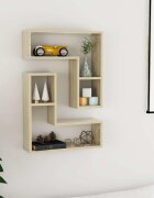 vidaXL Стенни рафтове 2 бр дъб сонома 50x15x50 см инженерно дърво