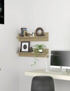 vidaXL Стенни рафтове 2 бр дъб сонома 80x115x18см инженерно дърво