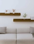 vidaXL Стенни рафтове 2 бр меденокафяви 80x12x9 см бор масив