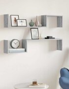 vidaXL Стенни рафтове 2 бр сив сонома 100x15x20 см инженерно дърво