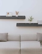 vidaXL Стенни рафтове 2 бр сива 80x12x9 см масивно борово дърво