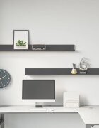vidaXL Стенни рафтове 2 бр сиви 110x11x9 см масивно борово дърво
