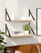 vidaXL Стенни рафтове 2 бр сонома дъб 60x25x255 см инженерно дърво