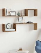 vidaXL стенни рафтове 2 бр. старо дърво 100x15x20 cm инженерно дърво