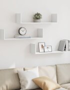 vidaXL Стенни рафтове 3 бр бели 80x18x18 см инженерно дърво