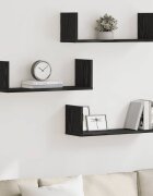 vidaXL Стенни рафтове 3 бр. черен дъб 58x18x18 см инженерно дърво