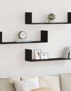 vidaXL Стенни рафтове 3 бр. черен дъб 80x18x18 см инженерно дърво
