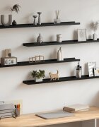 vidaXL Стенни рафтове 4 бр черни 100x9x3 см