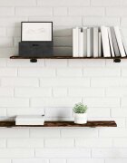 vidaXL Стенни рафтове 4 бр опушен дъб 100x20x15 см инженерно дърво
