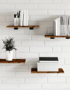 vidaXL Стенни рафтове 4 бр опушен дъб 40x30x15 см инженерно дърво
