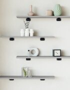 vidaXL Стенни рафтове 4 бр сив сонома 60x10x15 см инженерно дърво