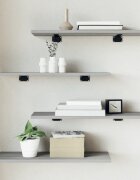 vidaXL Стенни рафтове 4 бр сив сонома 60x20x15 см инженерно дърво
