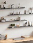 vidaXL Стенни рафтове 4 бр сиви 100x9x3 см