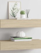vidaXL Стенни рафтове с чекмеджета 2 бр дъб 60x235x10 см МДФ