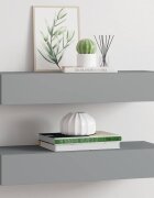 vidaXL Стенни рафтове с чекмеджета 2 бр сиви 60x235x10 см МДФ