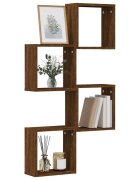 vidaXL Стенни рафтове за кубчета 4 бр. кафяв дъб 30x15x30 cm