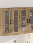 vidaXL Стенни шкафове 2 бр. Артисан дъб и черно 695 x 34 x 90 см