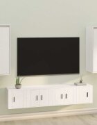 vidaXL Стенни шкафове 2 бр бели 30x30x80 см бор масив