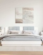 vidaXL Стенни шкафове 2 бр бели 315x30x30 см бор масив