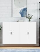 vidaXL Стенни шкафове 2 бр бели 695x34x90 см
