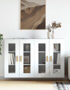vidaXL Стенни шкафове 2 бр бели инженерно дърво