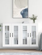 vidaXL Стенни шкафове 2 бр бели инженерно дърво