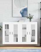 vidaXL Стенни шкафове 2 бр бели инженерно дърво