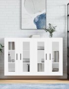 vidaXL Стенни шкафове 2 бр бели инженерно дърво