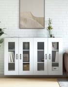 vidaXL Стенни шкафове 2 бр бели инженерно дърво
