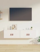 vidaXL Стенни шкафове 2 бр бяла 60x30x30 см бор масив
