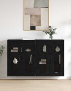 vidaXL Стенни шкафове 2 бр. Черен дъб 695 x 34 x 90 см