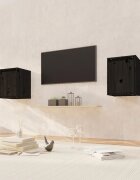 vidaXL Стенни шкафове 2 бр черни 30x30x40 см бор масив