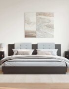 vidaXL Стенни шкафове 2 бр черни 315x30x30 см бор масив