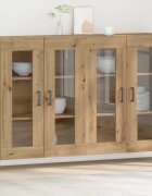 vidaXL Стенни шкафове 2 бр. Дъб 695 x 34 x 90 см Инженерна дървесина